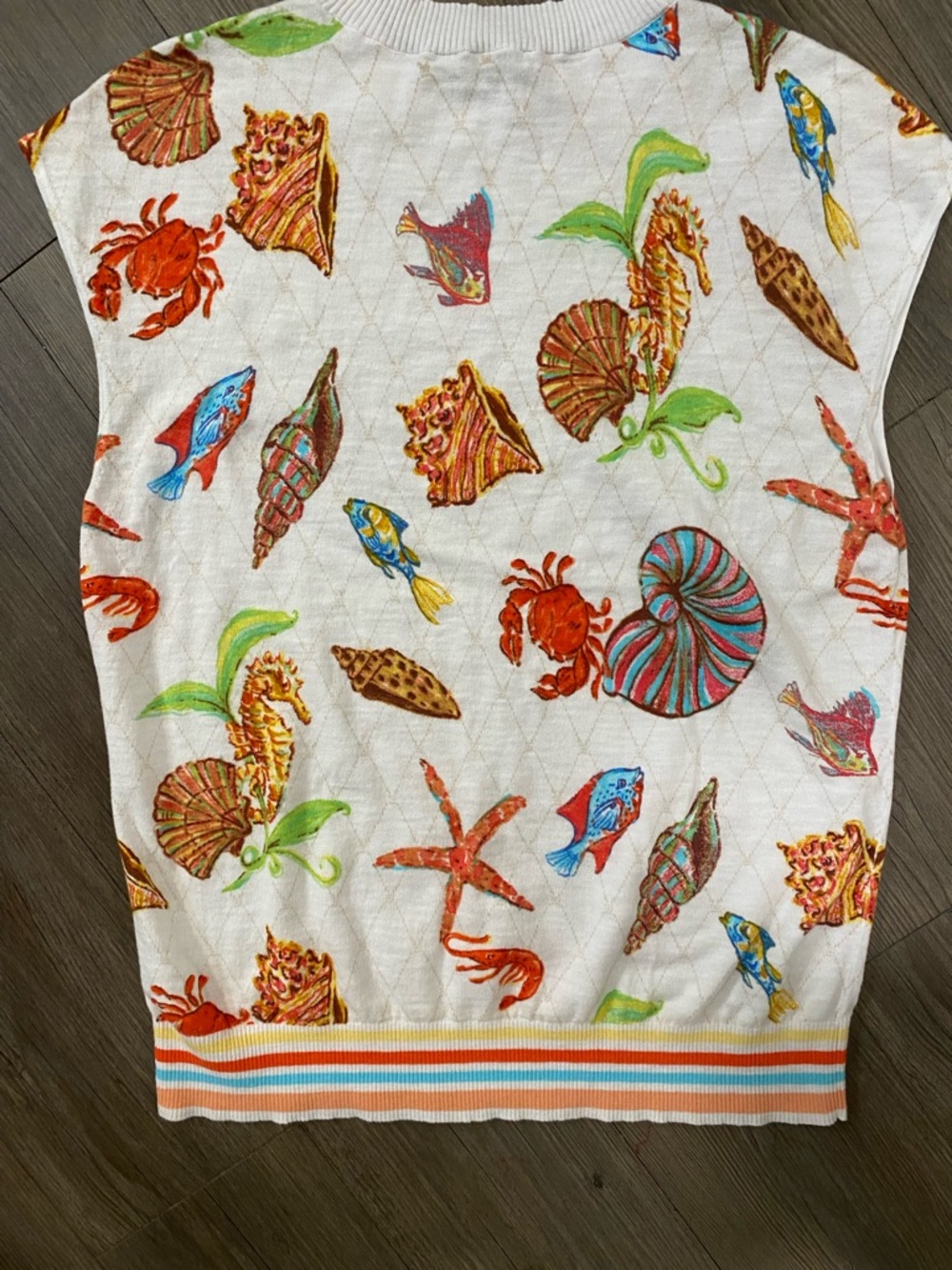 Talbots Cap Sleeve Pullover Underwater World - Picture 5 of 7